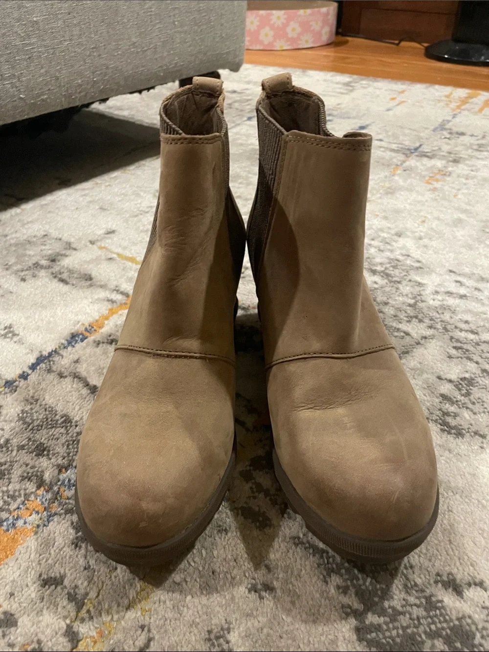 Sorel Tan Chelsea Wedge Ankle Booties